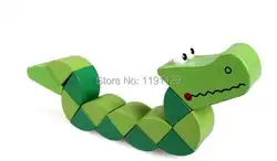 Деревянные блоки крокодил для детских игрушек эластичные Крокодил Детские день подарки для детей