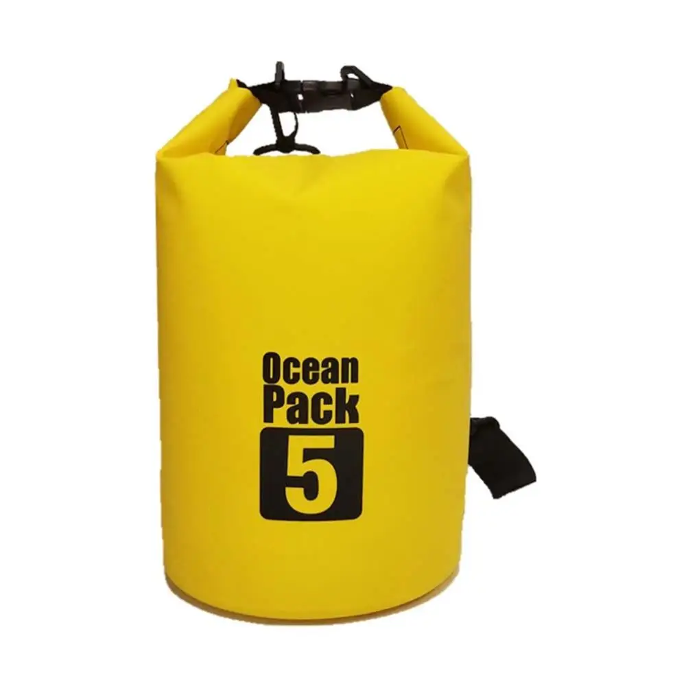 ПВХ водонепроницаемая сухая сумка 5L 10L 20L наружная складная сумка для дайвинга Мужская Женская пляжная сумка для плавания рафтинг речной океан рюкзак - Цвет: 5L yellow