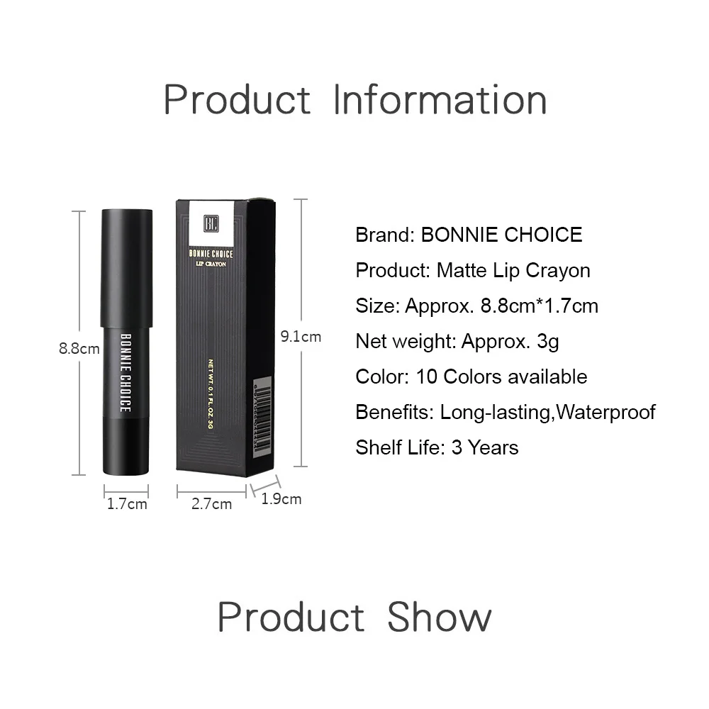BONNIE CHOICE 10 цветов матовая фотобумага косметика легкая в нанесении бархатная
