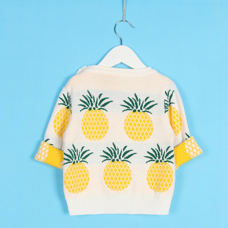 Autumn Winter Children's Clothing Cartoon Pineapple Knitted Sweaters Kids Baby Boys Girls Cotton Sweaters Tops