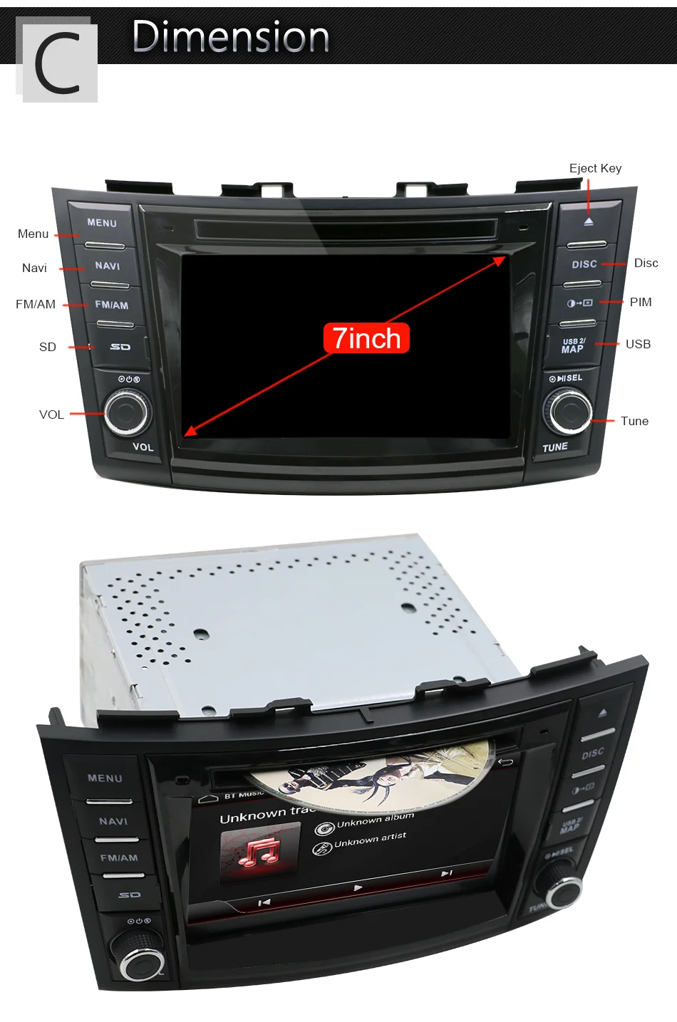 Sale Eunavi 2 Din Android 8.1 Car Dvd Player For Suzuki Swift 2011 2012 Radio Stereo GPS With Steering Wheel Control Free Camera Map 21