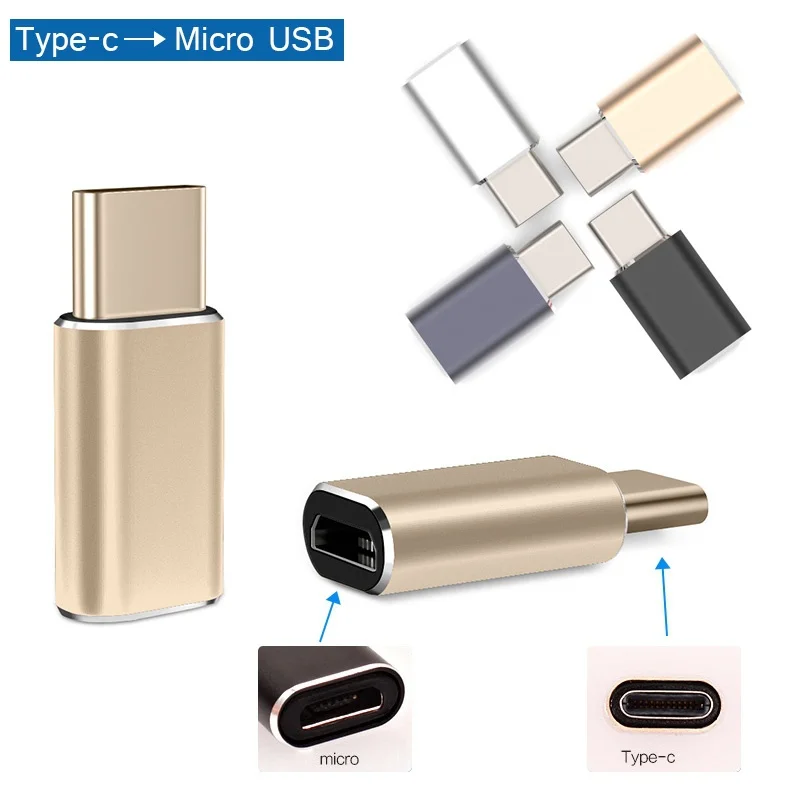 5 шт. Alu mi nium type C к cro USB зарядное устройство адаптер для xiaomi a1 5X samsung s8 + note 8 a3 a5 a7 2017