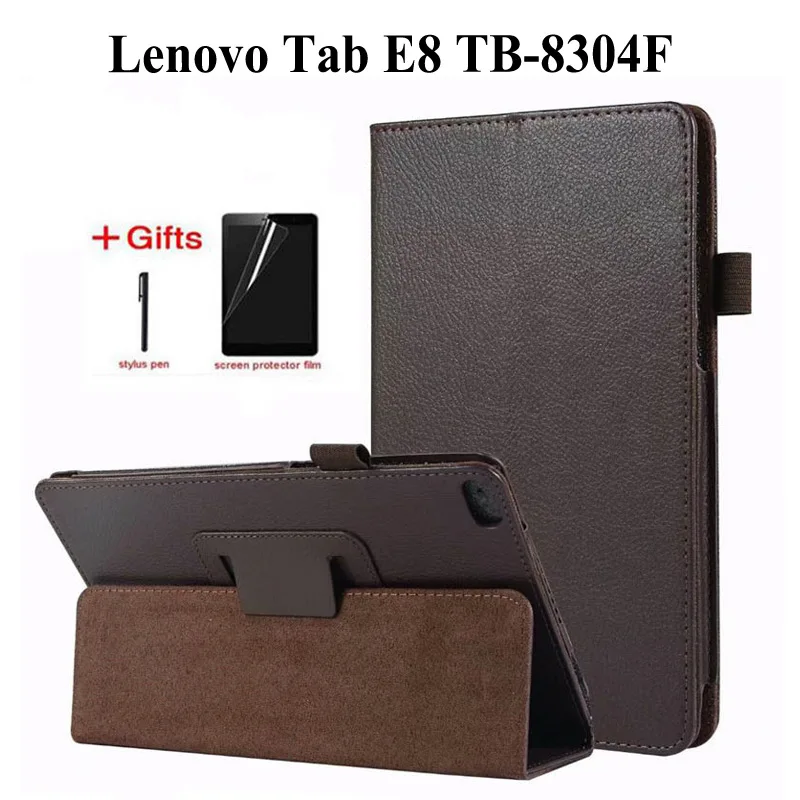 Чехол из искусственной кожи с зернистой фактурой для Lenovo Tab E8 2018 чехол подставка