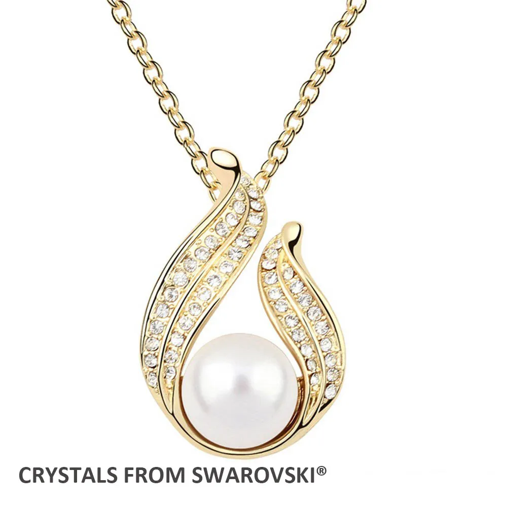 

2017 new india style crystal pearl necklace With Crystals from SWAROVSKI pearls for Valentine's Day gift