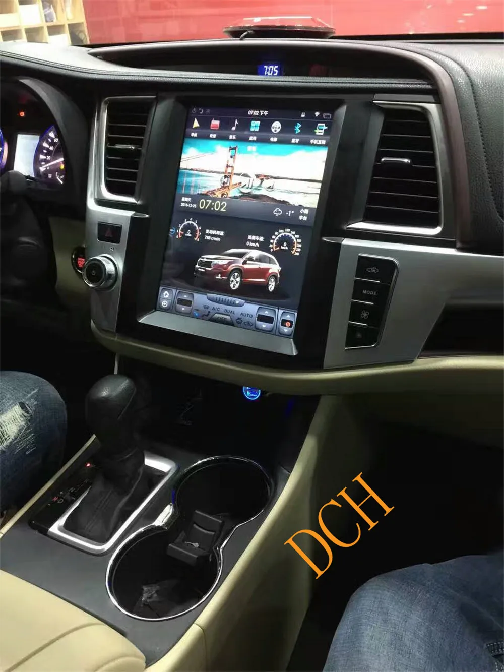 12,1 дюймов вертикальный экран tesla стиль Android 8,1 автомобильный dvd-плеер gps навигация для Toyota Highlander- радио PX6 ips