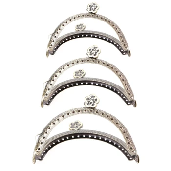 

8.5cm/10.5cm/12.5cm Retro Flower Metal Handle Handbag Frame Kiss Clasp For Handle Bag Purse 1PC Fashion Bag Accessory