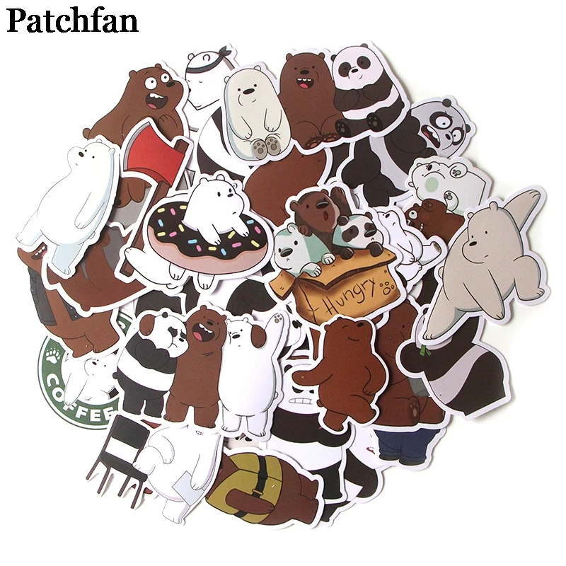 Patchfan 37 шт. Мы Голые Медведи мультфильм забавные наклейки для скрапбукинга DIY ноутбук скейтборд мотоцикл домашние декоративные значки A2015