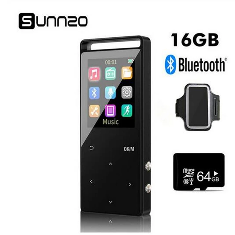16GB Bluetooth MP3 Player with 64GB Memory Card Music Direct Recording FM Pedometer Earphone Armband Included | Электроника