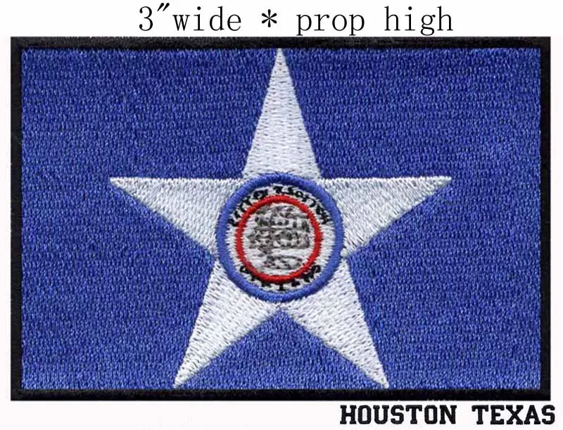 Houston, Texas USA Flag 3" wide embroidery patch for handmade labels/letter patches for clothes