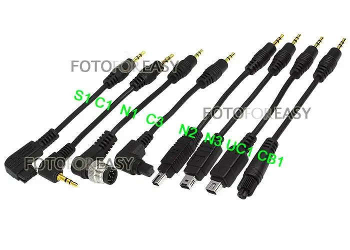 FOTGA Timer Remote Shutter Cord for Canon Nikon Sony Olympus with 7pcs Removable Cable