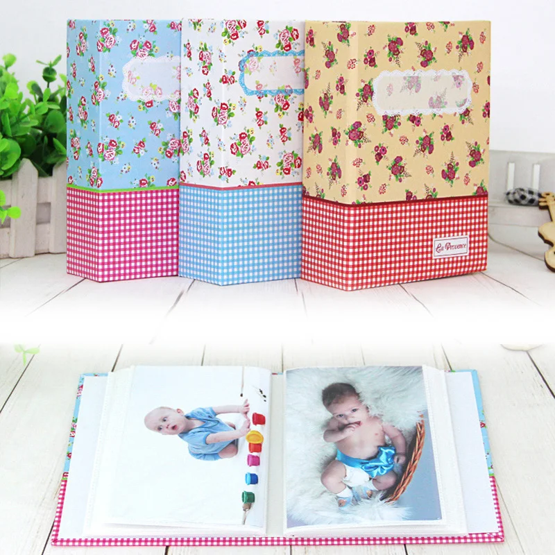 

100 Photos Pockets Floral Photo Album Memory Pictures Storage Hold Case Wedding Graduation Commemorative Album Scrapbook