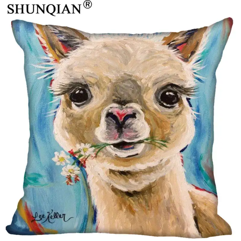 

New Arrival llama Square Pillowcases zipper Custom Pillow Case More Size Custom your image gift