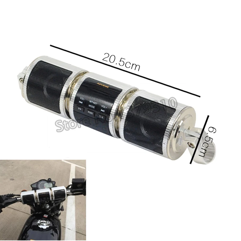 

Motorcycle MP3 Music Player Handlebar Speaker Bluetooth Audio Sound System FM/AM Stereo Sound TF Card