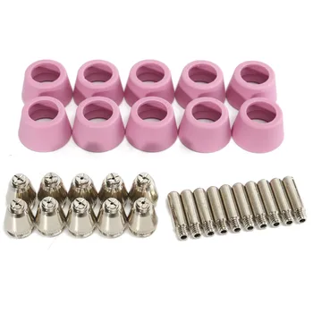 

Forgelo 30Pcs For AG60 SG55 Plasma Cutter Torch Consumables Accessories Nozzle Electrode For LTP5000D 40/50/60A Cutting Machines