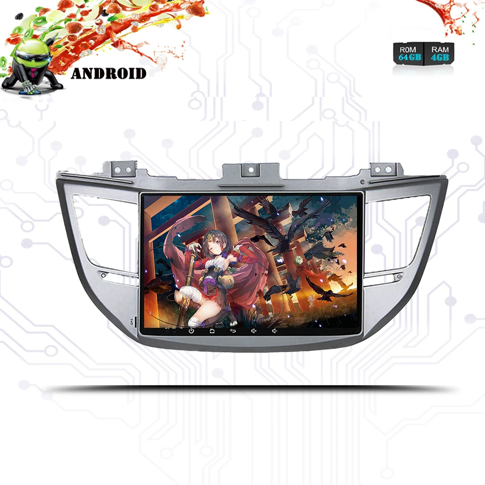 Android 10 0 автомобильный Dvd для Hyundai Tucson/ ix35 2015 2016 2017 2018 с восьмиядерным 4 + 64 Гб радио Gps