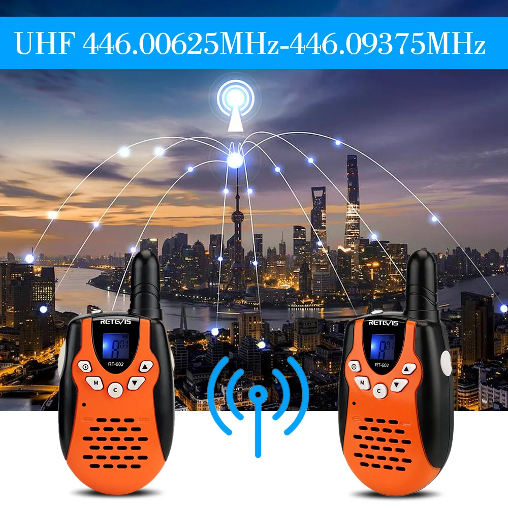 2 шт. Детские Walkie Talkie ЕС плагин для детей Retevis RT602 0,5 Вт PMR 8/22CH PTT фонарик Перезаряжаемые Батарея мини 2Way радио