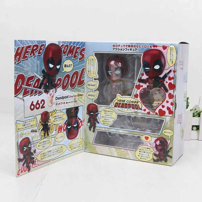 10 см Marvel игрушки серии Nendoroid 662 милый Дэдпул Orechan Edition ПВХ фигурка супергероя Коллекционная модель игрушки куклы - Цвет: with box