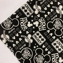 90*143 см Микки хлопок холст ткань печатных мультфильм изображения DIY ручной работы дети лоскутное скатерть для обуви диван крышка