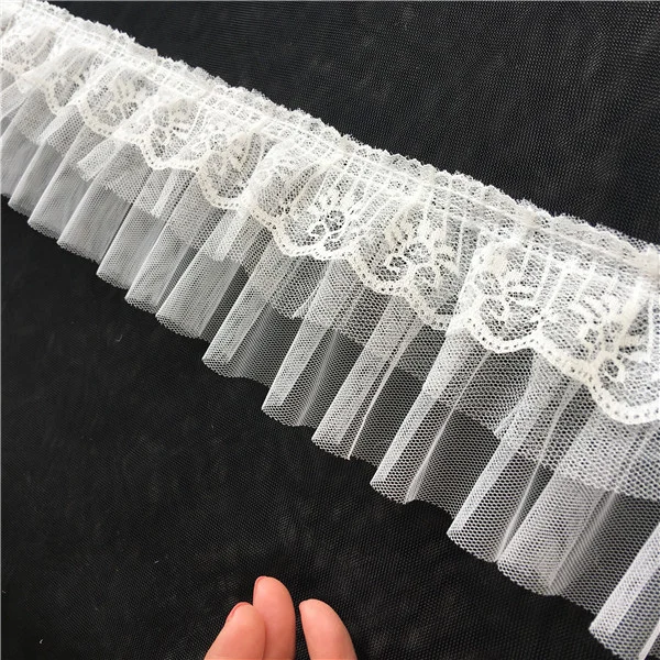 

DIY clothing accessories 9cm wide fold lace mesh lace trim gauze ruffles accessories