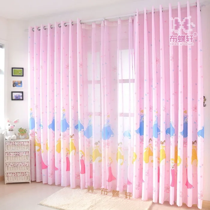 

The new pink cartoon girl princess children's room curtains