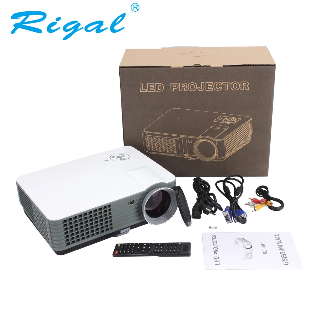 Rigal проектор RD801 LED 2000 люмен домашний кинотеатр TV LCD мультимедиа видеоприставка HDMI