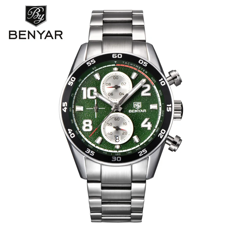 

BENYAR Men's Watches Casual Fashion Sports Watch Luxury Brand Military Watch Chronograph Stainless Steel Clock Relogio Masculino