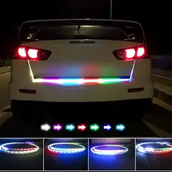 Автомобильный Стайлинг высокое качество 1,2 м 12 В в RGB тип потока светодио дный светодиодный автомобиль багажника полосы водостойкий тормоз