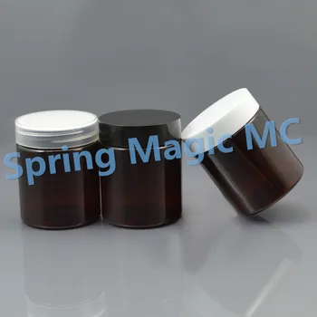 

80g brown Plastic Cream Bottle with black White Transparent Plastic Lid PET Cream Jars,Cosmetic containers,cosmetic packaging