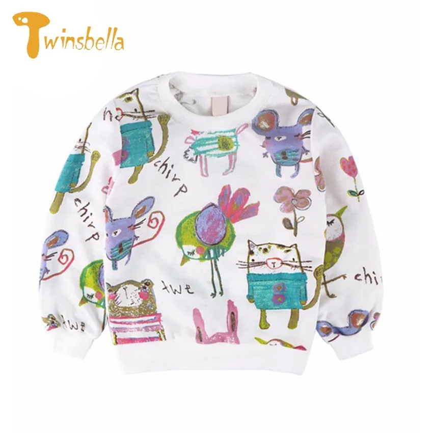 Girls Sweater 2018 Autumn Clothes Boys Casual Sweaters Girls Cartoon Print Crew Neck Clothes Graffiti Causal Toddler Costume