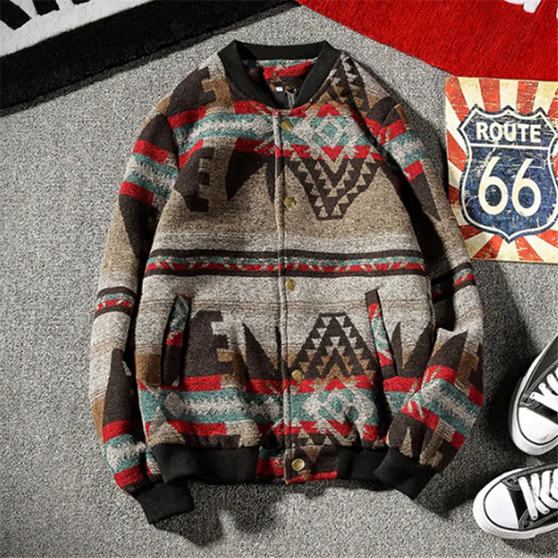 Woollen Thick Men Jacket Coat Man Winter Coats Streetwear Hip Hop Men Jacket Coat Black Bomber Jacket Men 2019New Large size 5XL