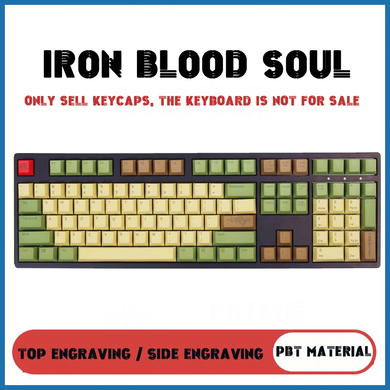 87/104/108/Iron Blood Soul радий гравировка механическая клавиатура Keycap персональный CamoODM Высота подсветка Keycap для Cherry Mx