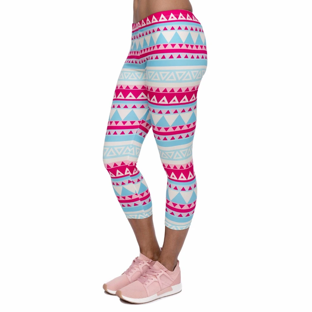 Summer Women Capri Leggings Aztec Green Printing Sexy Mid-Calf 3/4 Fitness Trousers Movement Leggins Capri Pants Summer Women Capri Leggings Aztec Green Printing Sexy Mid-Calf 3/4 Fitness Trousers Movement Leggins Capri Pants
