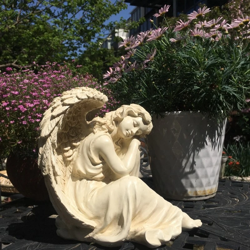 Открытый домашний сад счастье Ангел Изделия из смолы украшения парка двора орнаментом Творческий рабочего статуэтки, аксессуары Art