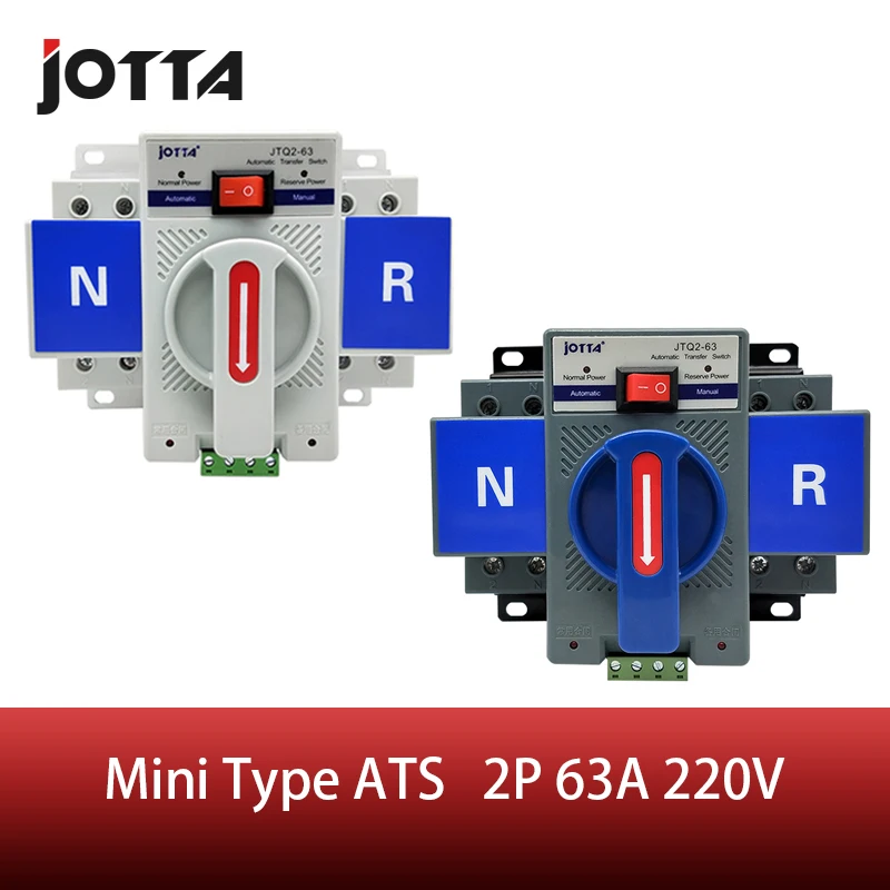 Chave de Transferência Nominal de 220 Mcb tipo Branco e azul 2 p 63a 230 v Duplo Poder Automática Ats Tensão v e 380 v Freqüência Avaliado 50 e 60hz