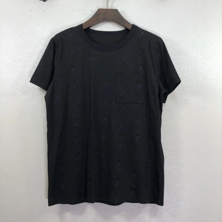 Petit Du D'impression 100 Courtes blanc Décoration ensemble À Jacket1217 Noir Début Modèle 2019 Rond Printemps Col Manches Au Pur Couleur 5Y87qxW