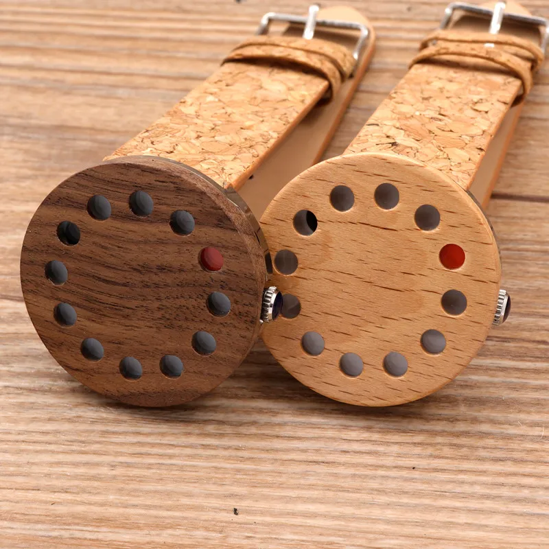 BOBOBIRD 12holes Design Wood Watches Mens Watches Top Brand Luxury Watch With Real Leather Straps as Christmas Gifts