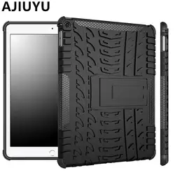 Ajiuyu Чехол для iPad Air 2 9,7 дюймов случае Air2 Броня противоударный Heavy Duty кремния + PC Стенд Smart Cover защитной оболочки ТПУ чехол