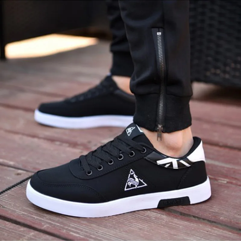 

2019 New Style Patchwork Embroider Vulcanized Rubber Sneakers Fabric Lace-Up Spring Autumn Cool Flat Canvas Shoes For Men