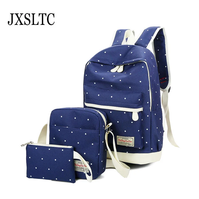 

JXSLTC Three-piece set school portfolio backpack for teenahe girls casual bookbags Fashion nylon portfolio for teens women bag