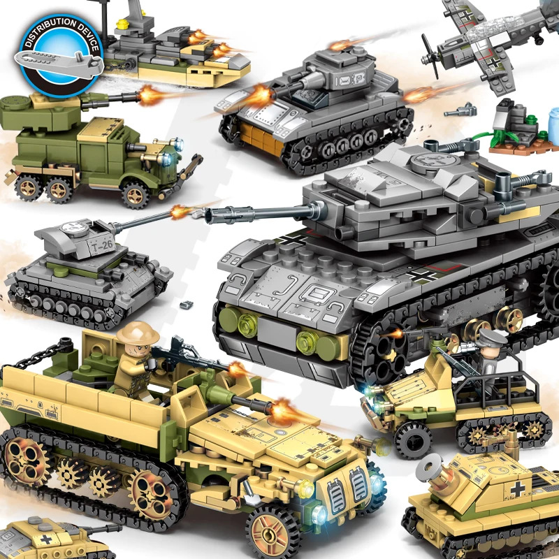 

1061pcs Military Army Building Blocks Compatible LegoINGly Helicopter ww2 Figures Weapon Gun soldiers Toys Tank for Children