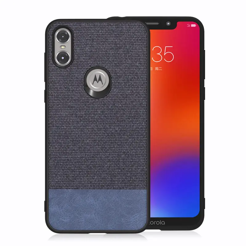 SRHE для Motorola Moto One P30 Play чехол Чехол винтажная ткань силикон полное заднее покрытие для Moto P30 Play/Moto One XT1941 - Цвет: Blue-1