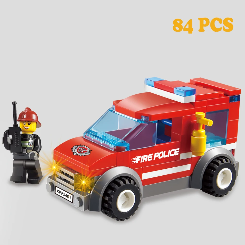 

Firefighting Series Fire Trucks Cars Fireman Figures Building Blocks Compatible legoed City Vehicles DIY Assemble Toys For Kids