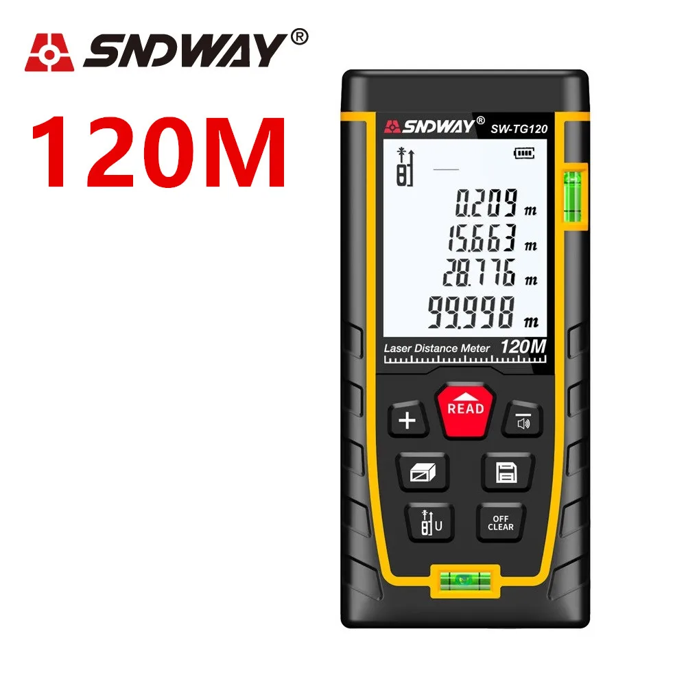 SNDWAY120M laser distance meter laser range finder Laser rangefinder Digital Laser Tape Measure ruler Roulette Diastimeter Tool