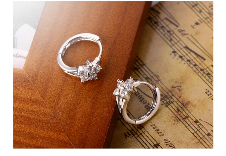 Copper Platinum Plated Crystal Flower Type Small Ear Ring Clip Copper Platinum Plated Crystal Flower Type Small Ear Ring Clip Not Allergic Earrings In From Jewelry Accessories On Aliexpress