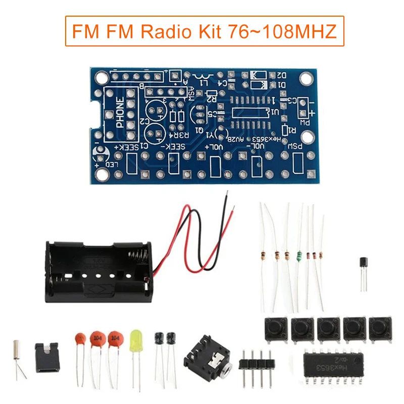 Беспроводной стереоприемник с FM радио модульный комплект сделай сам 76 108 МГц