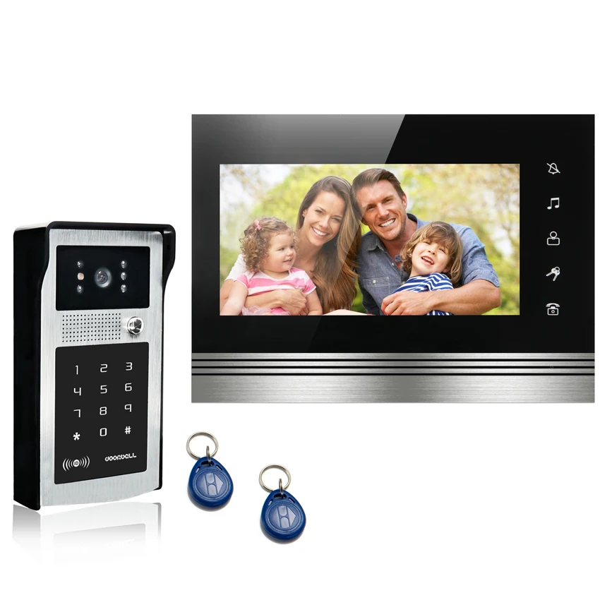 7inch video door phone 700tvl color camera Password ID