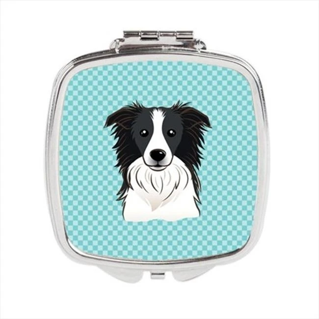 Carolines Treasures BB1179SCM Checkerboard Blue Border Collie Compact Mirror 2.75 x 3 x .3 In. (1)