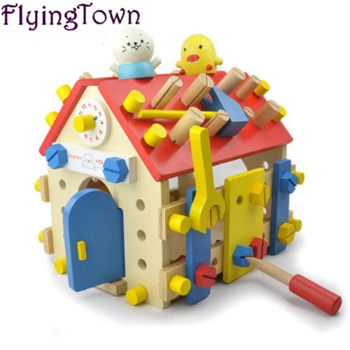Montessori Educational toys wooden screw math toy for kids ...
