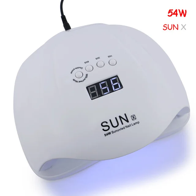 SUNX 48 Вт 54 Вт Сушилка для ногтей Светодиодная УФ-лампа для ногтей Гель-лак отверждаемая лампа с нижней 30 s/60 s таймер лампа для ЖК-дисплея для сушки ногтей - Цвет: SUN X