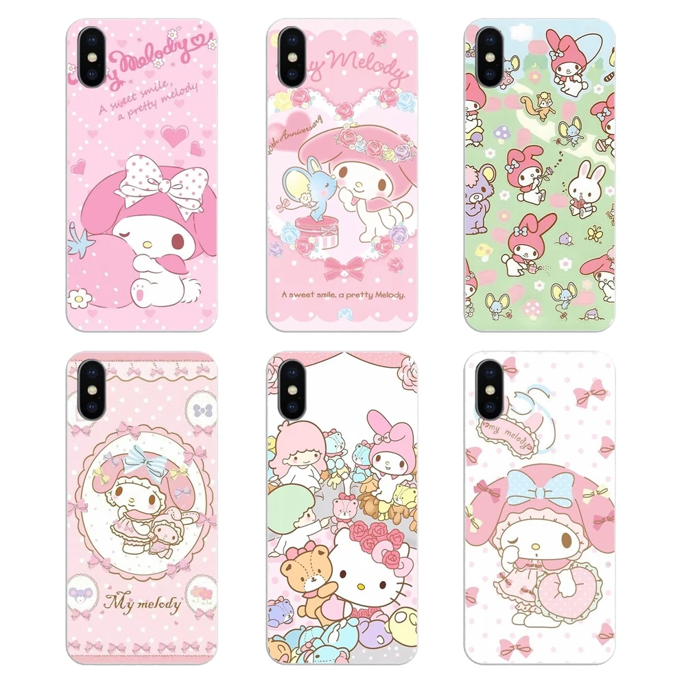 

For Samsung Galaxy Note 8 9 S9 S10 A8 A9 Star Lite Plus A6S A9S Soft Skin Cover Pink Cartoon My Melody little twin stars Pattern